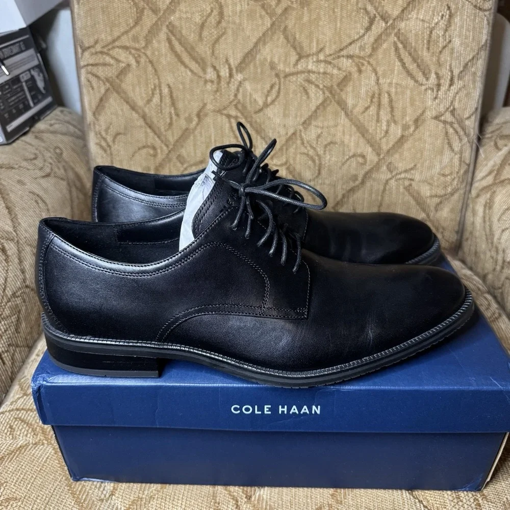 Cole Haan Mens Modern Classics Plain Toe Oxfords Black - Size 13- C38446‎ BLACK